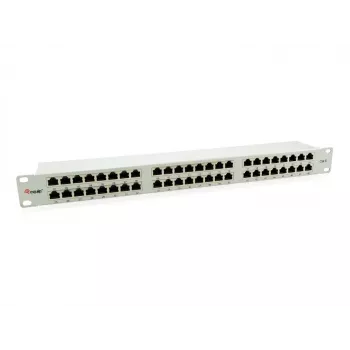 Patch panel Equip 48 θυρών Cat.6 θωρακισμένο, ανοιχτό γκρι