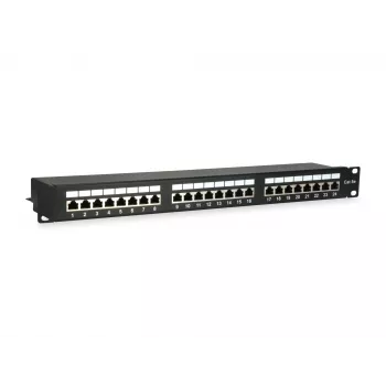 Equip 24-Port Cat.5e θωρακισμένο Patch Panel, μαύρο