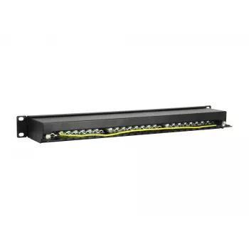 Equip 24-Port Cat.5e θωρακισμένο Patch Panel, μαύρο