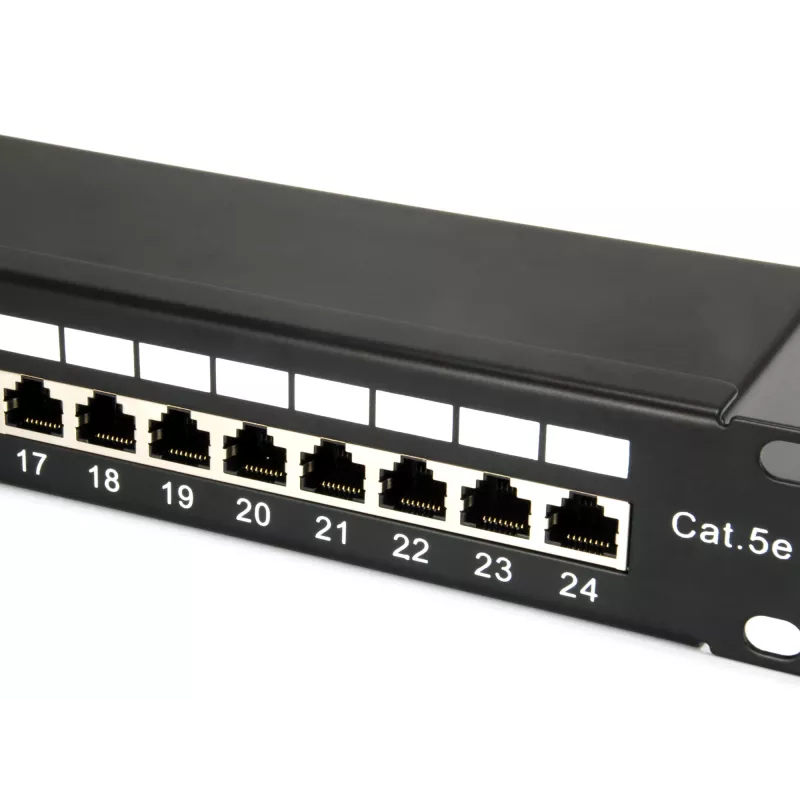 Equip 24-Port Cat.5e θωρακισμένο Patch Panel, μαύρο