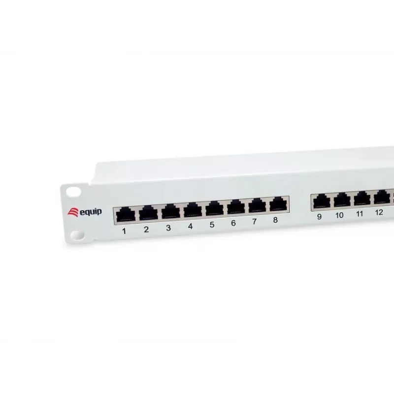 Equip 24-Port Cat.6 θωρακισμένο Patch Panel, ανοιχτό γκρι