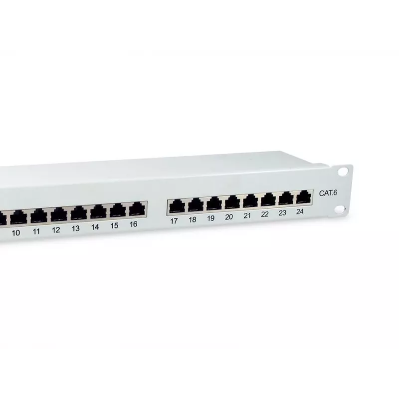 Equip 24-Port Cat.6 θωρακισμένο Patch Panel, ανοιχτό γκρι