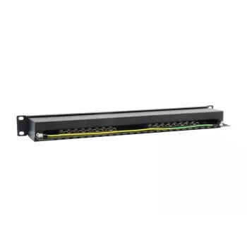 Equip 16-Port Cat.6 θωρακισμένο Patch Panel, μαύρο, 10/100/1000Base-T(X), Gigabit Ethernet, 1000 Mbit/s, RJ-45, Cat6, τοποθέτηση σε rack