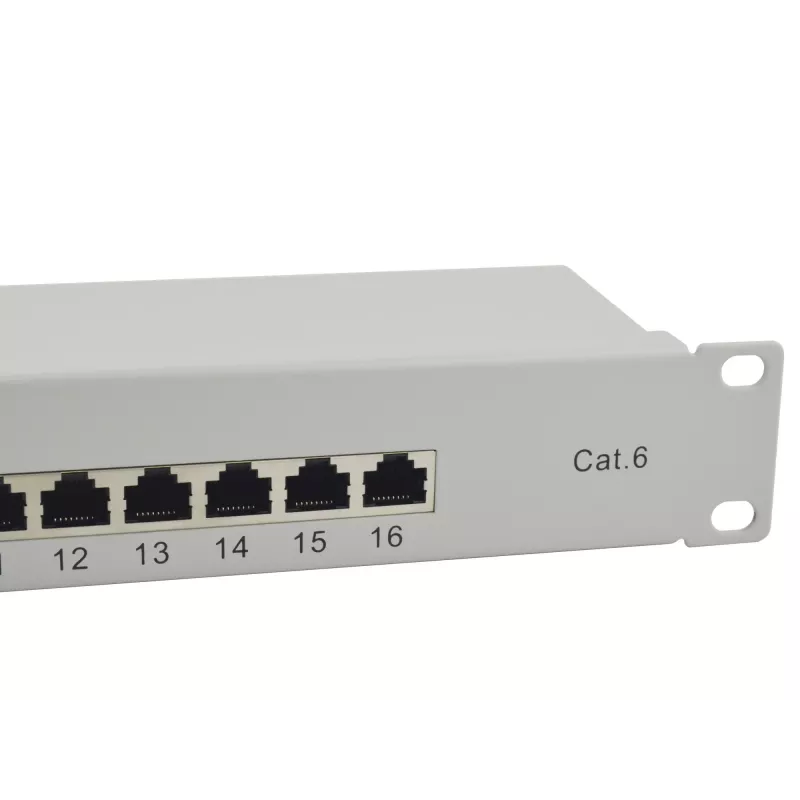 Equip 16-Port Cat.6 θωρακισμένο Patch Panel, ανοιχτό γκρι