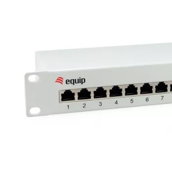 Equip 12-Port Cat.6 θωρακισμένο Patch Panel, ανοιχτό γκρι, Gigabit Ethernet, 1000 Mbit/s, RJ-45, Cat6, Cat6e, 1U, γκρι