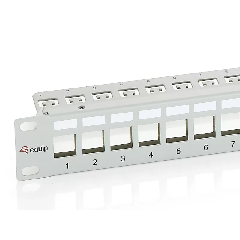 Equip 24-Port Keystone Cat.6 θωρακισμένο Patch Panel, ανοιχτό γκρι