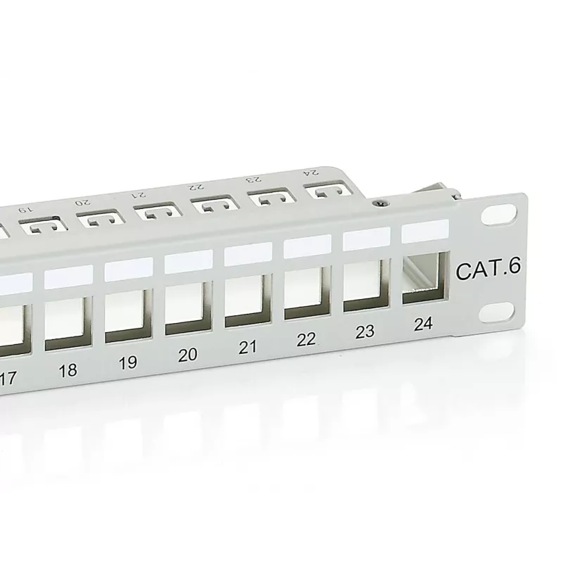 Equip 24-Port Keystone Cat.6 θωρακισμένο Patch Panel, ανοιχτό γκρι