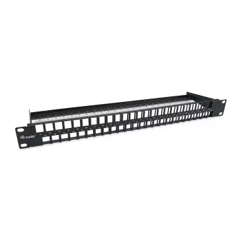 Equip 48-Port Keystone Cat.6 μη θωρακισμένο Patch Panel, μαύρο, RJ-45, Cat6, 1U, μαύρο, χάλυβας, REACH, RoHS
