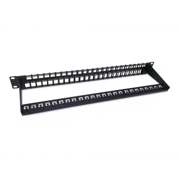 Equip 48-Port Keystone Cat.6 μη θωρακισμένο Patch Panel, μαύρο, RJ-45, Cat6, 1U, μαύρο, χάλυβας, REACH, RoHS