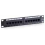 Equip 12-Port Cat.5e μη θωρακισμένο Patch Panel, μαύρο