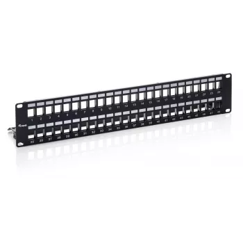 Equip 48-Port Keystone Cat.6 θωρακισμένο Patch Panel, μαύρο