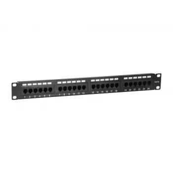 Equip 24-Port Cat.5e μη θωρακισμένο Patch Panel, μαύρο, Cat5e, τοποθέτηση σε rack, 1U, μαύρο, RoHS, CE