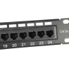 Equip 24-Port Cat.5e μη θωρακισμένο Patch Panel, μαύρο, Cat5e, τοποθέτηση σε rack, 1U, μαύρο, RoHS, CE