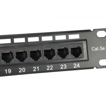 Equip 24-Port Cat.5e μη θωρακισμένο Patch Panel, μαύρο, Cat5e, τοποθέτηση σε rack, 1U, μαύρο, RoHS, CE
