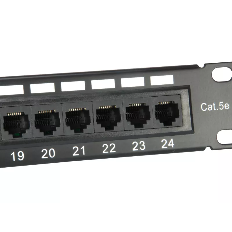 Equip 24-Port Cat.5e μη θωρακισμένο Patch Panel, μαύρο, Cat5e, τοποθέτηση σε rack, 1U, μαύρο, RoHS, CE
