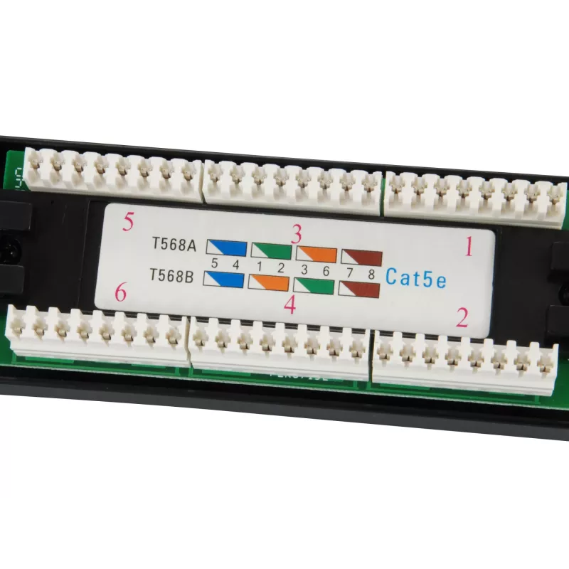 Equip 24-Port Cat.5e μη θωρακισμένο Patch Panel, μαύρο, Cat5e, τοποθέτηση σε rack, 1U, μαύρο, RoHS, CE