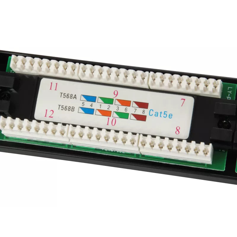 Equip 24-Port Cat.5e μη θωρακισμένο Patch Panel, μαύρο, Cat5e, τοποθέτηση σε rack, 1U, μαύρο, RoHS, CE