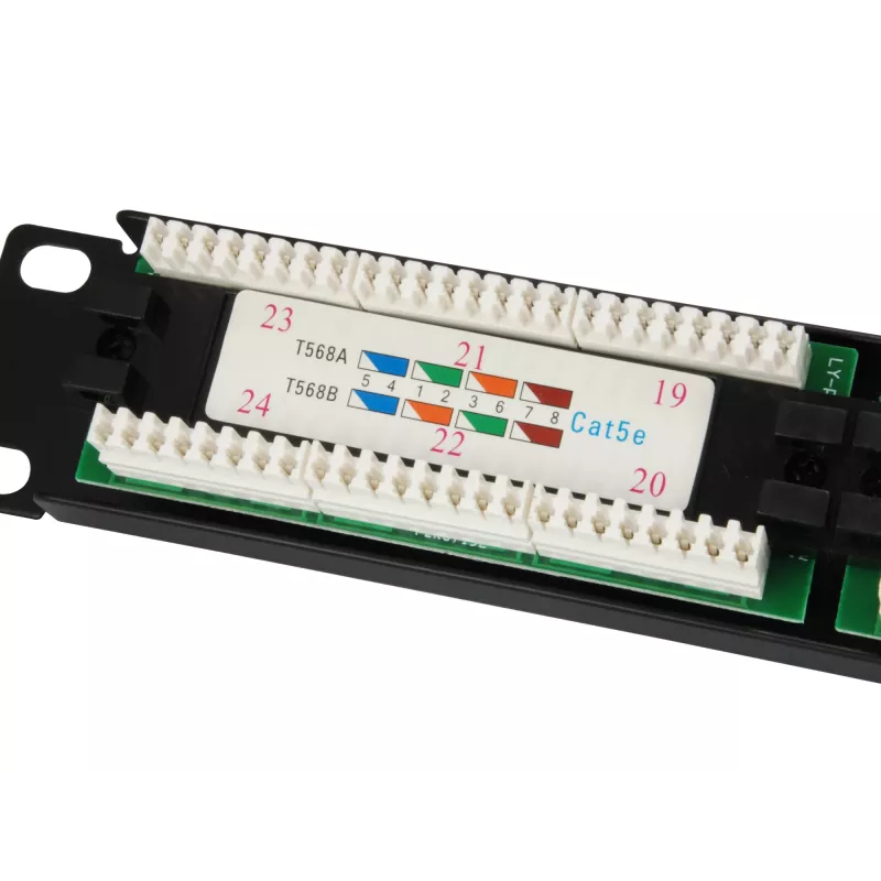 Equip 24-Port Cat.5e μη θωρακισμένο Patch Panel, μαύρο, Cat5e, τοποθέτηση σε rack, 1U, μαύρο, RoHS, CE