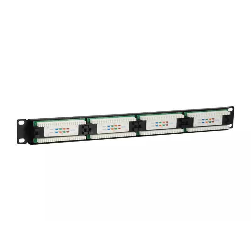 Equip 24-Port Cat.5e μη θωρακισμένο Patch Panel, μαύρο, Cat5e, τοποθέτηση σε rack, 1U, μαύρο, RoHS, CE