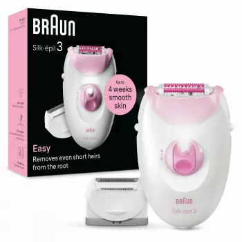 Αποτριχωτική συσκευή Braun Silk-épil 3 3-031 20 τσιμπιδάκια ροζ λευκή