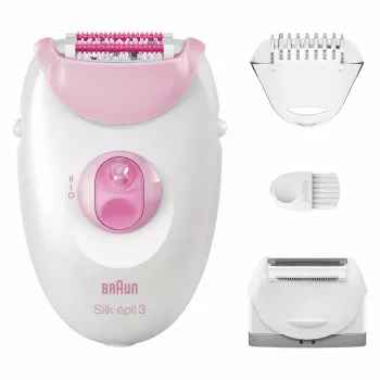 Αποτριχωτική συσκευή Braun Silk-épil 3 3-031 20 τσιμπιδάκια ροζ λευκή