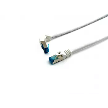 Equip Cat.6A S/FTP Patchkabel, γωνιακό σε ίσιο βύσμα, 2,0 m, λευκό