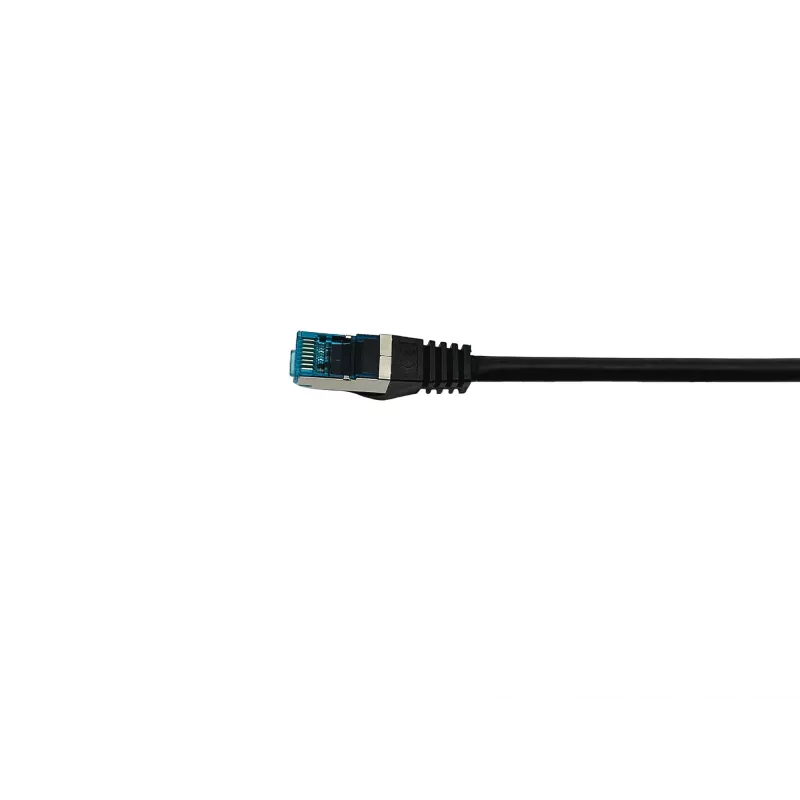 Equip Cat.6A S/FTP Patchkabel, γωνιακό σε ίσιο βύσμα, 2,0 m, μαύρο