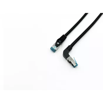 Equip Cat.6A S/FTP Patchkabel, γωνιακό σε ίσιο βύσμα, 5,0 m, μαύρο
