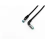 Equip Cat.6A S/FTP Patchkabel, γωνιακό σε ίσιο βύσμα, 5,0 m, μαύρο