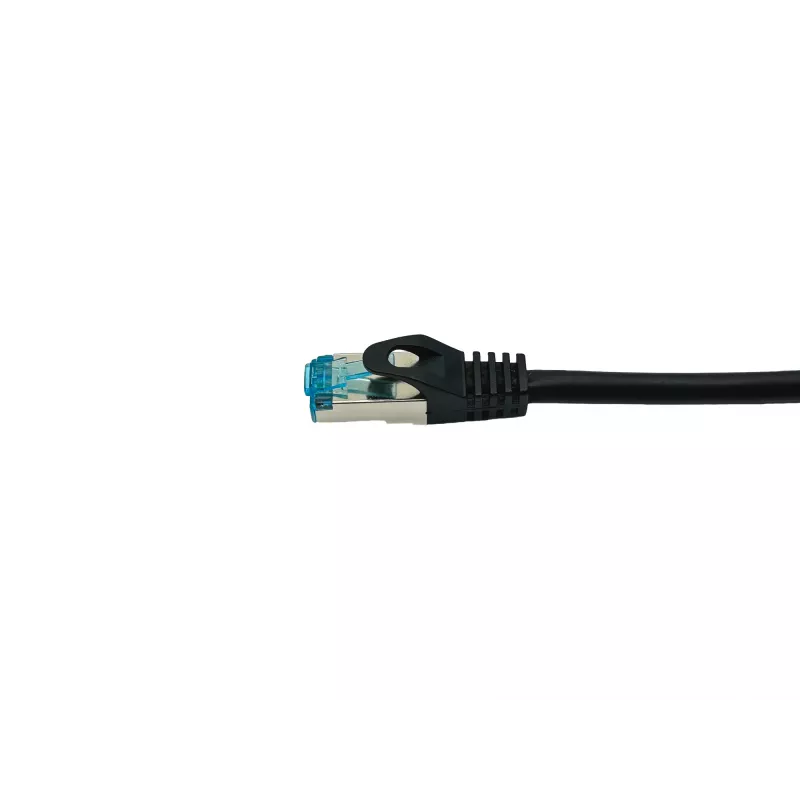 Equip Cat.6A S/FTP Patchkabel, γωνιακό σε ίσιο βύσμα, 5,0 m, μαύρο
