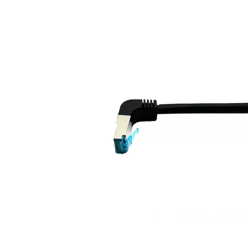 Equip Cat.6A S/FTP Patchkabel, γωνιακό σε ίσιο βύσμα, 5,0 m, μαύρο