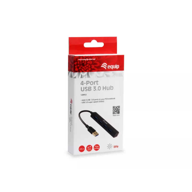 Equip 128953 Hub διασύνδεσης USB 3.2 Gen 1 (3.1 Gen 1) Type-A 5000 Mbit/s μαύρο