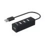 Equip Hub USB 2.0 4 θυρών, USB 2.0, USB 2.0, 480 Mbit/s, μαύρο, Κίνα, CE, RoHS
