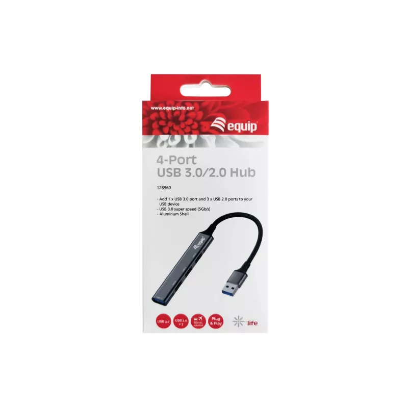 Hub USB Equip 4 θυρών USB 3.0/2.0