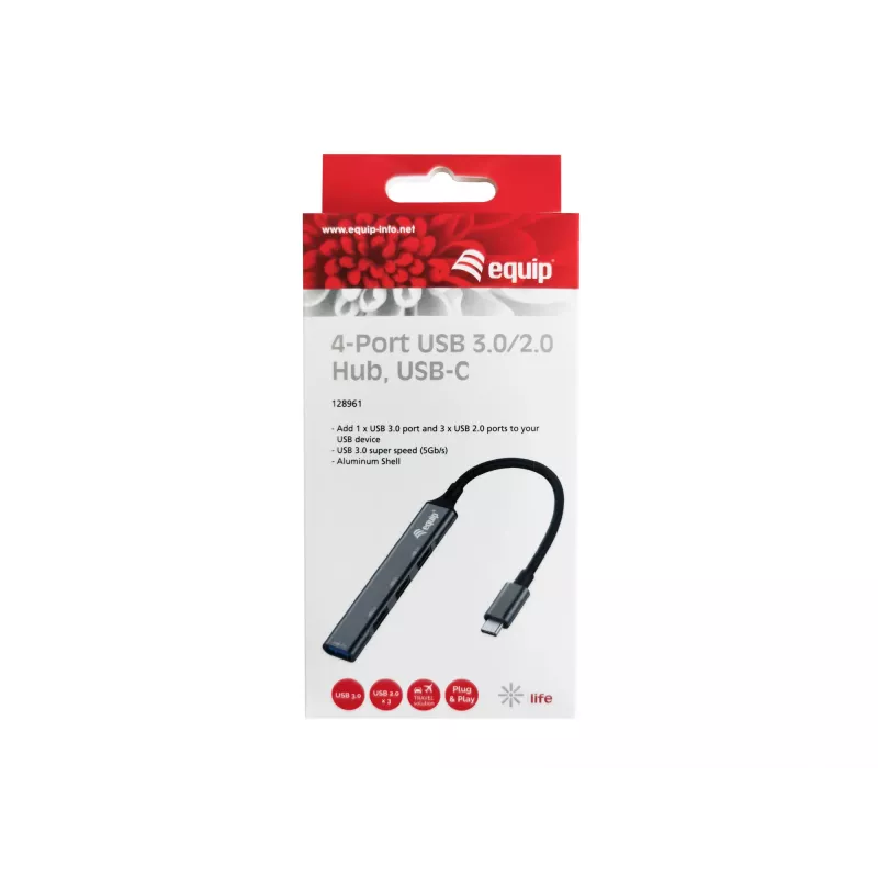 Hub USB Equip 4 θυρών USB 3.0/2.0 USB-C