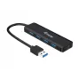 Hub USB 3.2 Gen 1 4 θυρών Equip με προσαρμογέα USB-C μαύρο 5000 Mbit/s