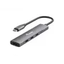 Equip 128963 διανομέας USB-C 4 θυρών USB 3.2 Gen 1 (3.1 Gen 1), 4x USB-C, 5 Gbit/s, αλουμίνιο, χωρίς τροφοδοτικό, μαύρος/ασημί