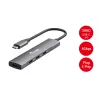 Equip 128963 διανομέας USB-C 4 θυρών USB 3.2 Gen 1 (3.1 Gen 1), 4x USB-C, 5 Gbit/s, αλουμίνιο, χωρίς τροφοδοτικό, μαύρος/ασημί
