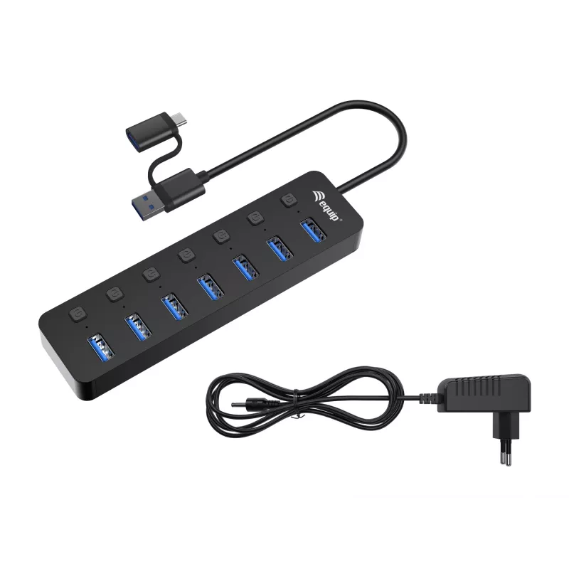 Hub USB Equip 7 θυρών USB 3.2 Gen 1 με τροφοδοτικό