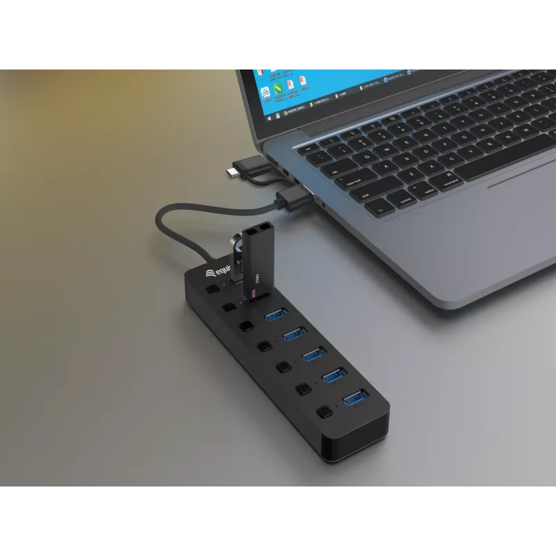 Hub USB Equip 7 θυρών USB 3.2 Gen 1 με τροφοδοτικό