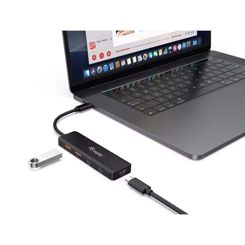 Equip USB-C Hub USB 3.2 Gen 2 (10 Gbit/s) 4 θυρών, USB-C x 2, USB-A x 2