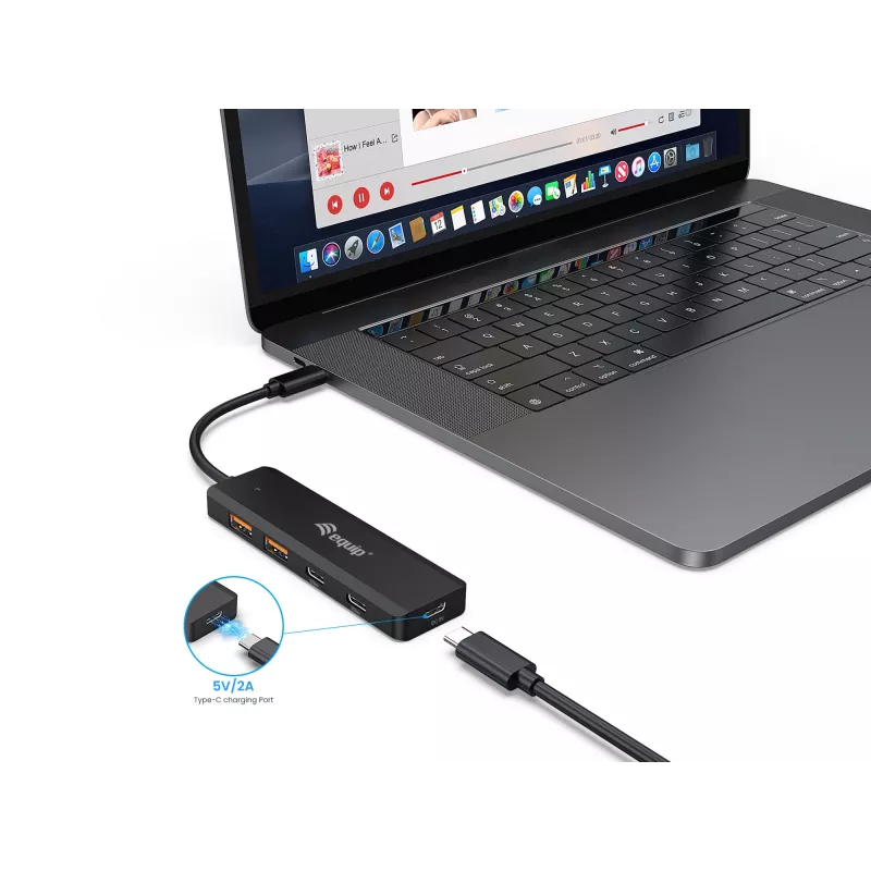 Equip USB-C Hub USB 3.2 Gen 2 (10 Gbit/s) 4 θυρών, USB-C x 2, USB-A x 2