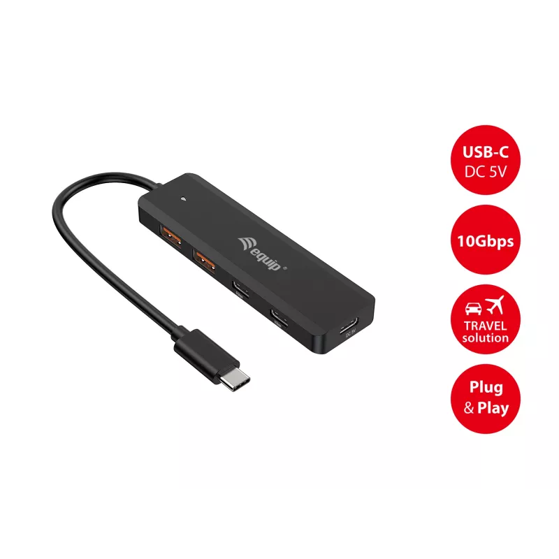 Equip USB-C Hub USB 3.2 Gen 2 (10 Gbit/s) 4 θυρών, USB-C x 2, USB-A x 2