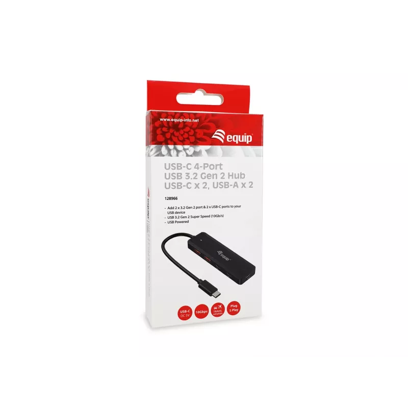 Equip USB-C Hub USB 3.2 Gen 2 (10 Gbit/s) 4 θυρών, USB-C x 2, USB-A x 2