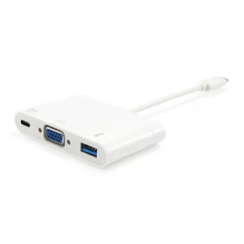 Προσαρμογέας USB Type C σε υποδοχή VGA/υποδοχή USB A/PD Equip 133462