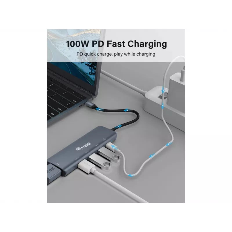 Equip USB-C πολυλειτουργικός προσαρμογέας 5-in-1, HDMI, USB 3.2 GEN1, 100W USB PD