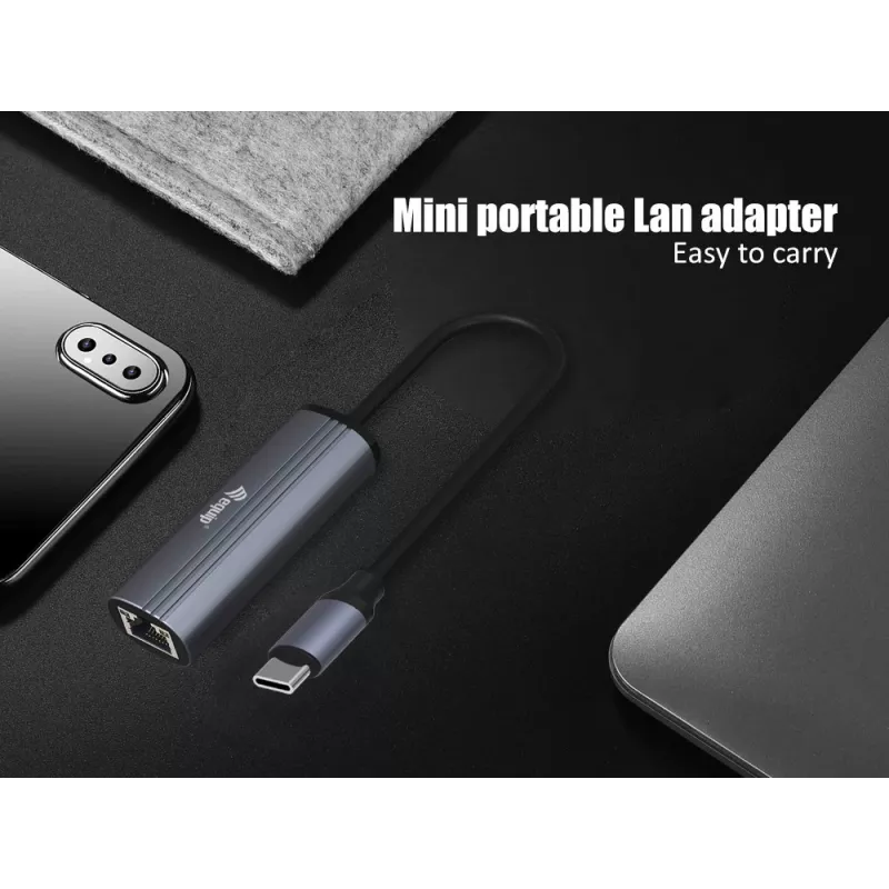Equip USB-C σε RJ45 Gigabit δίκτυο + προσαρμογέας PD USB Type-C 100W