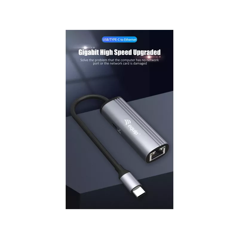 Equip USB-C σε RJ45 Gigabit δίκτυο + προσαρμογέας PD USB Type-C 100W