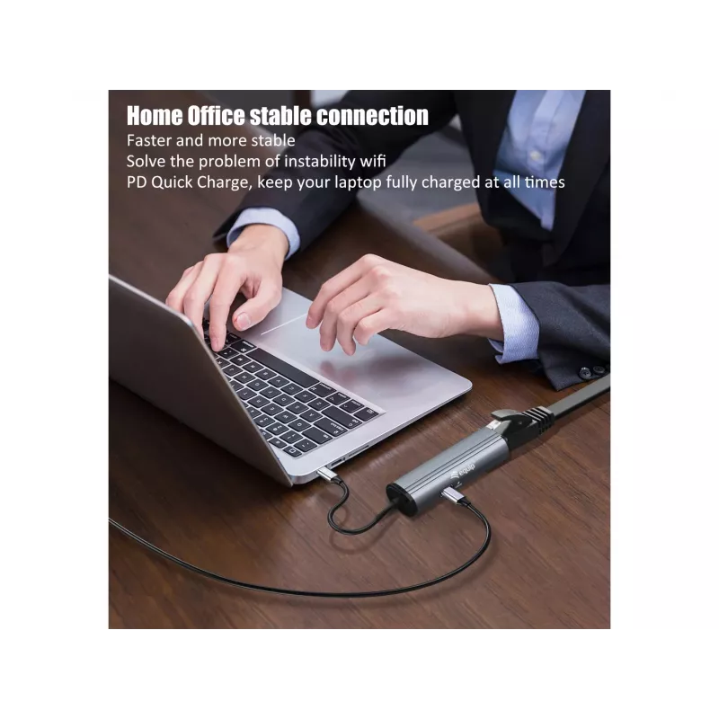 Equip USB-C σε RJ45 Gigabit δίκτυο + προσαρμογέας PD USB Type-C 100W