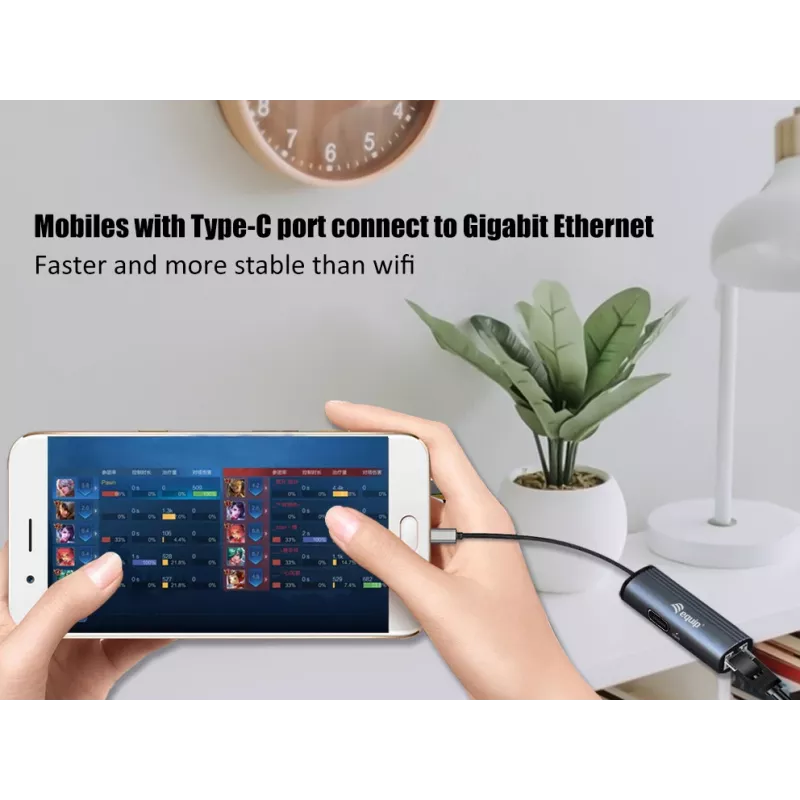 Equip USB-C σε RJ45 Gigabit δίκτυο + προσαρμογέας PD USB Type-C 100W
